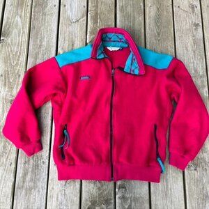 Vintage Columbia Neon Pink Full-Zip Fleece Jacket mens L
